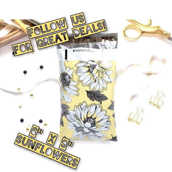 Other - 100 Poly Mailers 6x9 Sunflowers